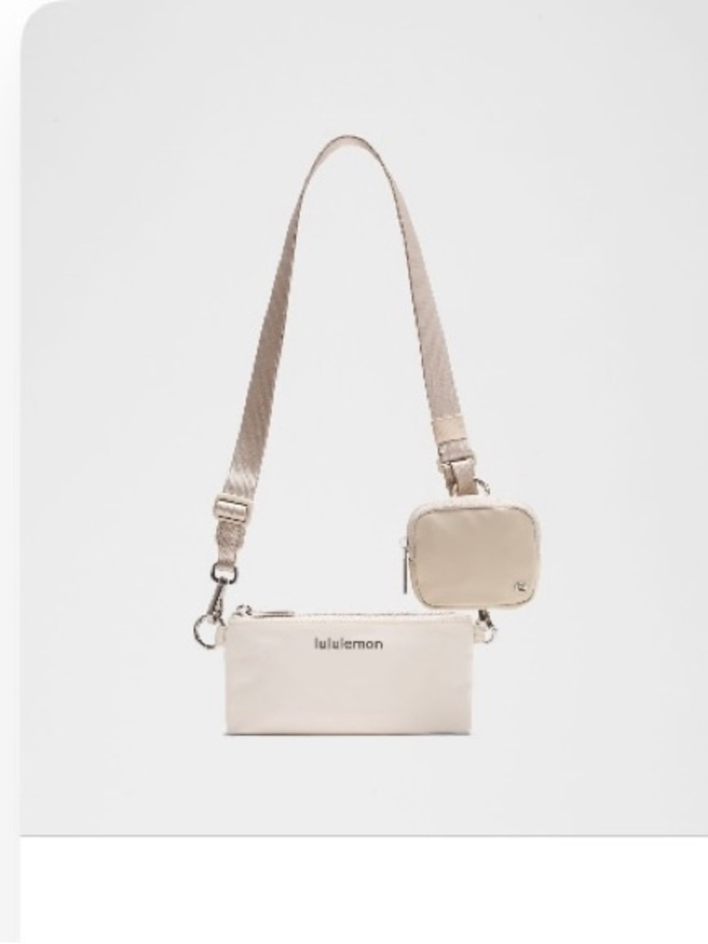 lululemon cream crossbody pouch with detachable coin case
